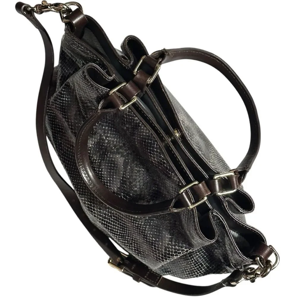 Dooney & Bourke City Python Barlow Purse Satchel w Shoulder Strap & Dust Bag